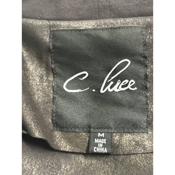 C. Luce Womens Asymmetrical Zip Long Sleeve Jacket Medium Black - Picture 6 of 10